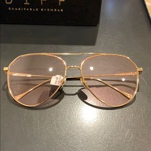 DIFF pink and yellow gold aviators New With Tags